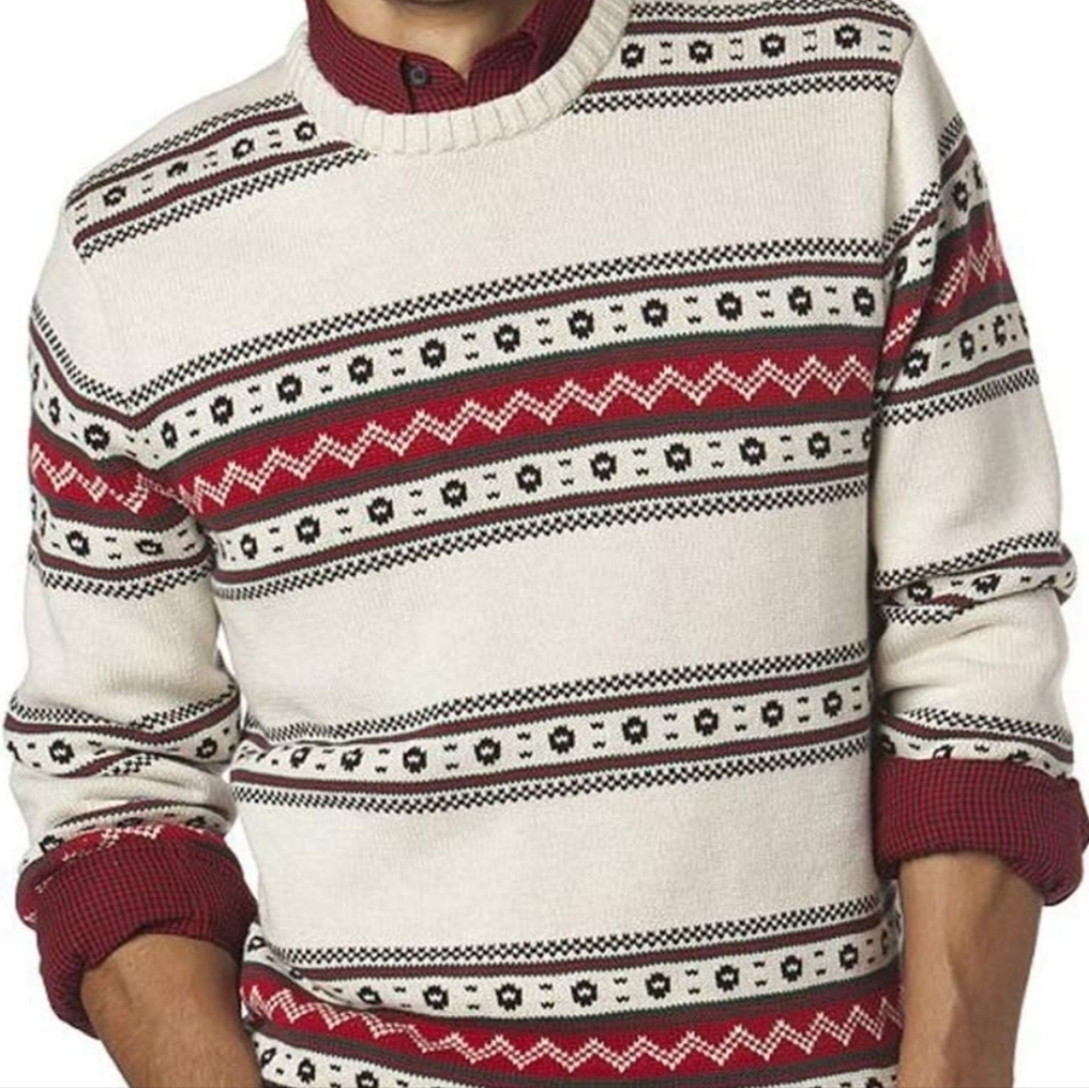 Chaps Nordic Fair Isle Crewneck Sweater Medium